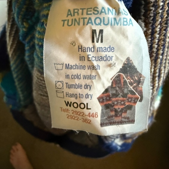 Artesanias Tuntaquimba Ecuadorian Southwest Wool Jacket Size Medium - Picture 10 of 10